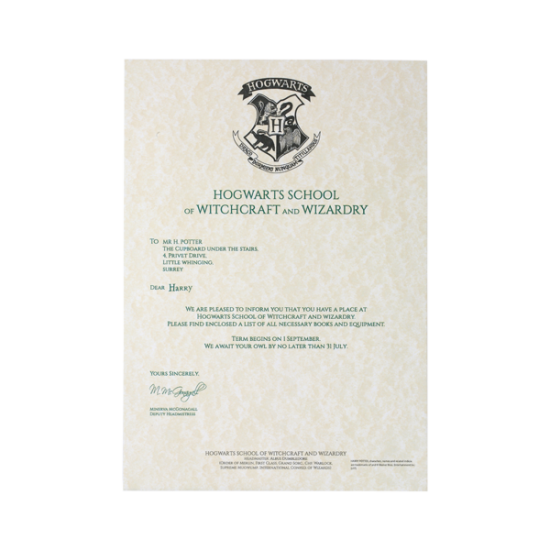 Harry Potter: Hogwarts Acceptance Letter Stationery Set by